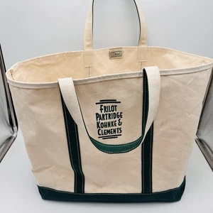 Bolso de Mano y Barco Bean LL Vintage GRANDE Verde Blanco Lona Personalizado - Imagen 1 de 12