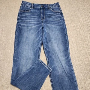 American Eagle Jeans Women 10 Curvy Super Hi Rise Jegging Stretch Denim Whiskers - Picture 1 of 10