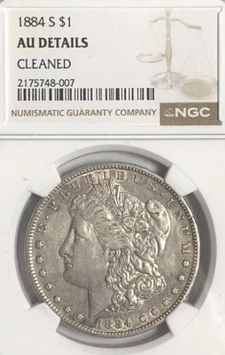 1884 S MORGAN "NGC AU-DETAILS" - SOME LUSTER AND COIN IS SHOWING SIGNS OF TONIN✅ - Image 1 of 3