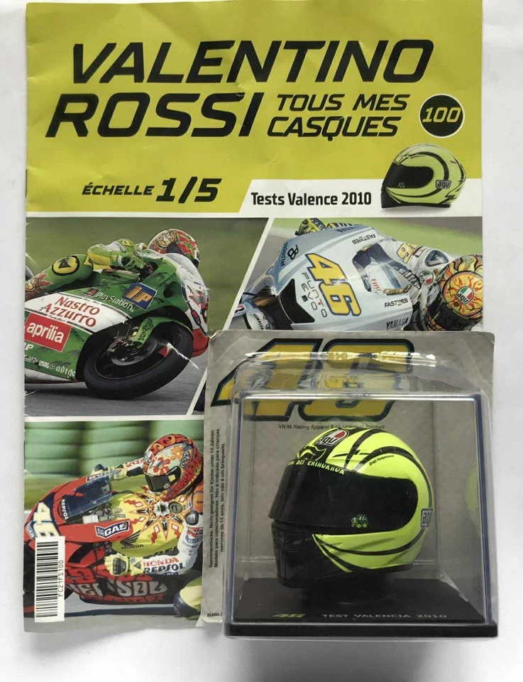 Valentino Rossi Tous Mes Casques N°100 - TEST VALENCIA 2010 - Photo 1/4