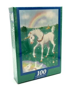 NEW Vintage SPRINGBOK Unicorn 100 Piece Puzzle SEALED (1985) 19" x 13.5" PZL1201 - Picture 1 of 7