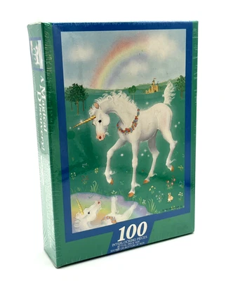 NEW Vintage SPRINGBOK Unicorn 100 Piece Puzzle SEALED (1985) 19" x 13.5" PZL1201 - Image 1 of 4
