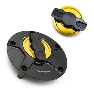 Gold NIMBLE Rapid Release Fuel Cap For MT-09 FZ-09 13-15 16 17 18 19 20 21 22 - Picture 1 of 6