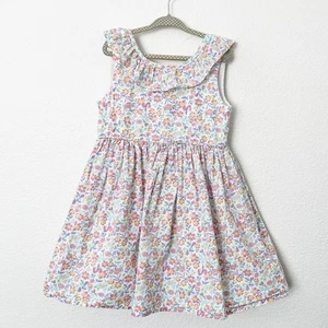 Tommy Bahama Size 5 Floral Print Ruffle Neck Bow V-Back Fit & Flare Dress Spring - Picture 1 of 10