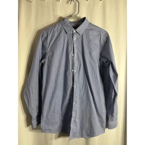 VAN HEUSEN FLEX camicia donna blu micro pois manica lunga con bottoni XL - Foto 1 di 5