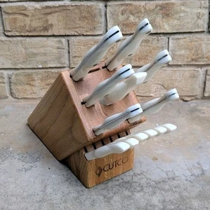 Cutco 13 Piece kitchen Knife Set with Block - Beautiful Pearl White Complete EUC - Picture 1 of 14