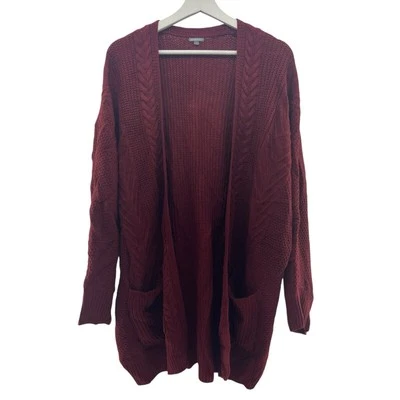 Charlotte Russe Size XL Cardigan Sweater Rib Knit Open Front Long Line Vintage - Image 1 of 4