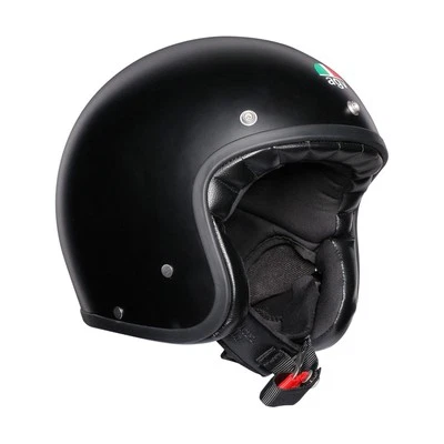 AGV X70露脸复古老式摩托车摩托车摩托车头盔-哑光黑色 — 第 1/3 张图片