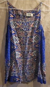 Womens Boho Hippie Tank Top Paisley Size Medium - Picture 1 of 3