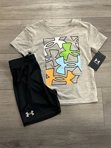 Under Armour Boys 4 Shirt & Shorts Set, New - Picture 1 of 1