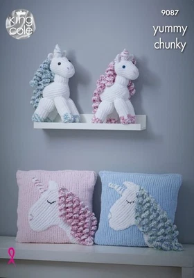 King Cole gestricktes Einhorn und Kissen gestrickt in King Cole lecker 9087