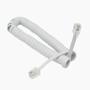 Ersatz Telefonhörer Spiralkabel Kabel 2,5 mtr weiß RJ10 - Bild 1 von 3