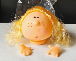 NEW Vintage Westrim Crafts 3.5" Silly Girl Doll Head w/Hands 6479 w/Blonde Hair - Picture 1 of 3