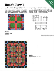 Bear's Paw Spinning Spools Quilt Pattern w/ Flexible Templates - Picture 1 of 1