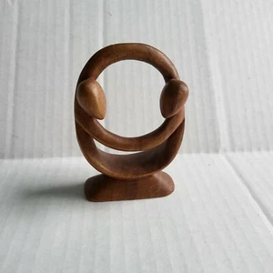 Zyklus der Liebe Suar Holz Skulptur Romantisch Handgeschnitzt Indonesien Familie - Bild 1 von 7