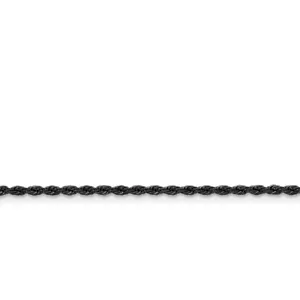 Stainless Steel IP Black-plated 2.4mm 22in Rope Chain - Picture 1 of 3