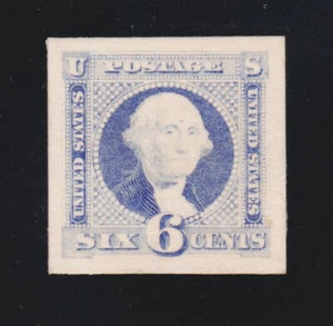 US 115P4 6c Washington Plate Proof on Card XF SCV $85 - Picture 1 of 2