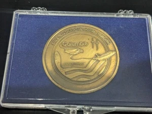 Vintage Bronze Columbia Medallion Space Transportation System Flight Two - Picture 1 of 2