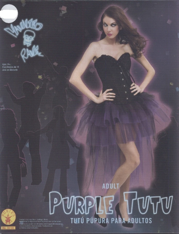TOTALMENTE NUEVO Falda Tul Tutú Niveles NEGRO PÚRPURA Burlesque Vampiro DISFRAZ Foto 1 de 1