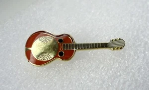 Country and Western Acoustic Guitar Enamel Lapel Pin Badge dobro style #189 - Picture 1 of 4