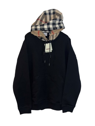 Felpa con cappuccio Burberry Check finiture cotone