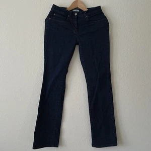 Eileen Fisher Damenjeans mit geraden Beinen Größe 2 Stretch dunkelblau Denim - Bild 1 von 12