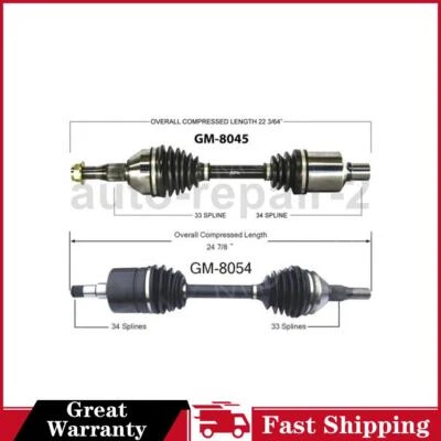 Eje CV delantero izquierdo derecho Chevrolet Impala TrakMotive 2000~2011 Foto 1 de 3