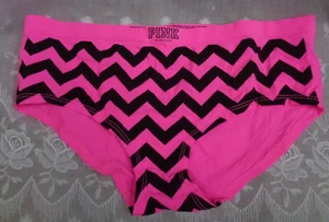 Vtg Women's PINK YOGA VICTORIA'S SECRET Extra Low Rise Hipster PINK STRIPE L - Picture 1 of 6