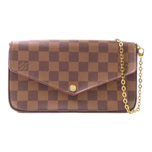 LOUIS VUITTON（LV） Borsa a tracolla Louis Vuitton LV GHW Felicie Pochette Catena N63032 Damier Marrone