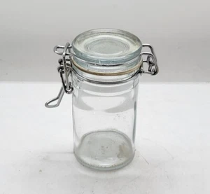 Vintage Glass Jar Container Flip Top Lid Rubber Seal Gasket 3.25"H EUC - Picture 1 of 7