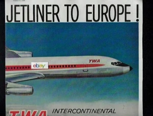 TWA TRANS WORLD BOEING 707 INTERCONTINETAL JETS TO EUROPE 6 HS LONDON/IDL #2 AD - Bild 1 von 4