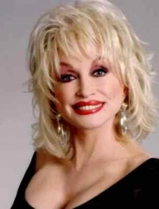 Dolly Parton Blond Mid-Length Synthetic Capless Wigs For Older Women 14 Inches # - Picture 1 of 5