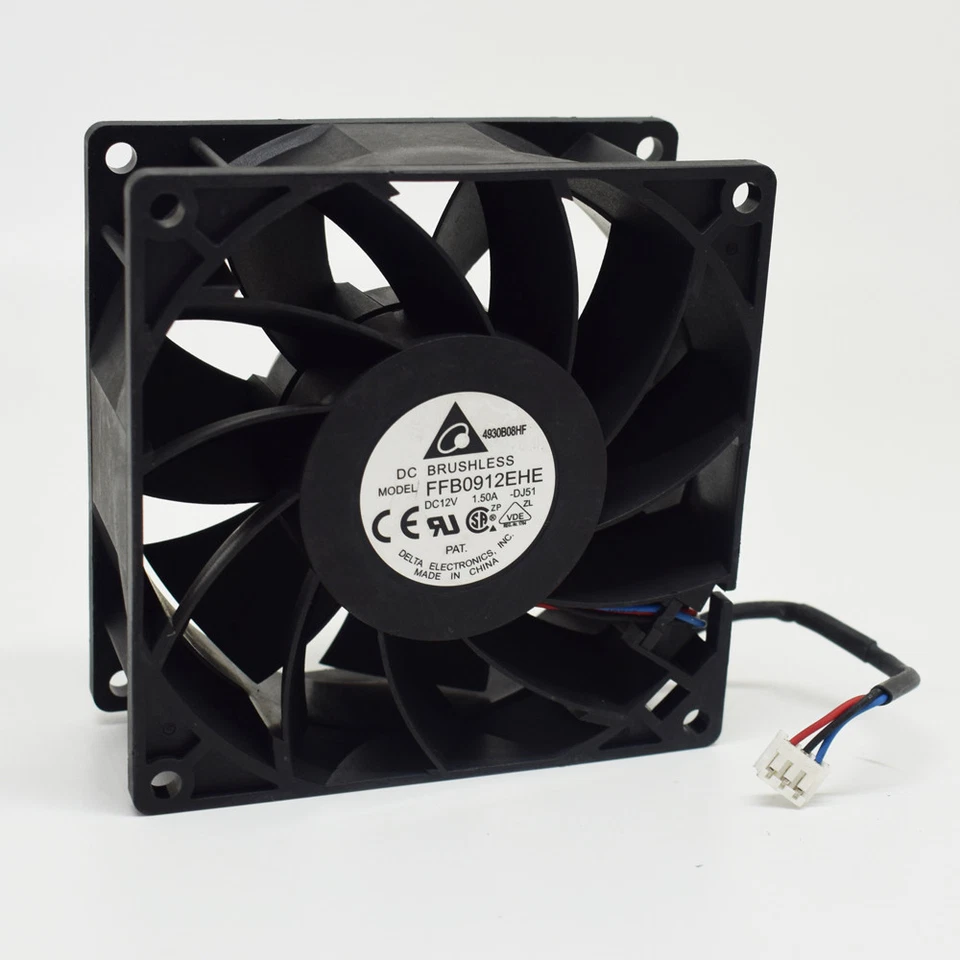 10pcs Delta High Airflow DC Fan FFB0912EHE 92mmx38mm 9038 12V 1.5A 3wire - Image 1 of 4