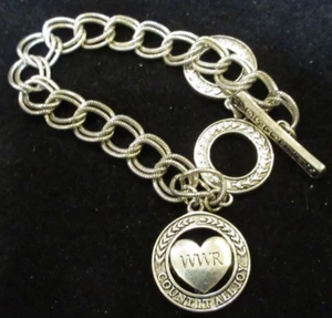 VINTAGE Premier Designs Silver Tone Religious Dangle Bracelet "We Will Remember" - Picture 1 of 7