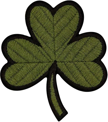 Tactical Irish Clover Patch Embroidered Applique Lucky Shamrock Iron on Sew on I - Image 1 of 3