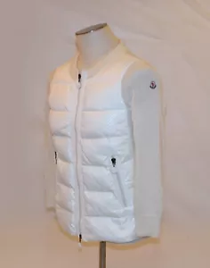 MONCLER Maglione Tricot Cardigan Women Down Puffer Jacket Knit Zip Sz XS Stretch - Picture 1 of 19
