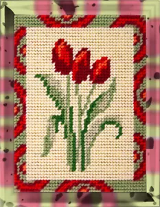 DIY Printed Tapestry kit "Bouquet of tulips", Needlepoint Kit - Picture 1 of 1