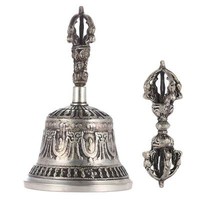 1000 L Nepal Campana tibetana con batacchio e base di supporto 500-600 g 1000 L Nepal Campana tibetana con batacchio e base di supporto 500-600 g