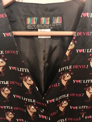 Chaleco Unisex LOONEY TUNES TAZ 100% Seda Años 90 De Colección Talla M Foto 1 de 4