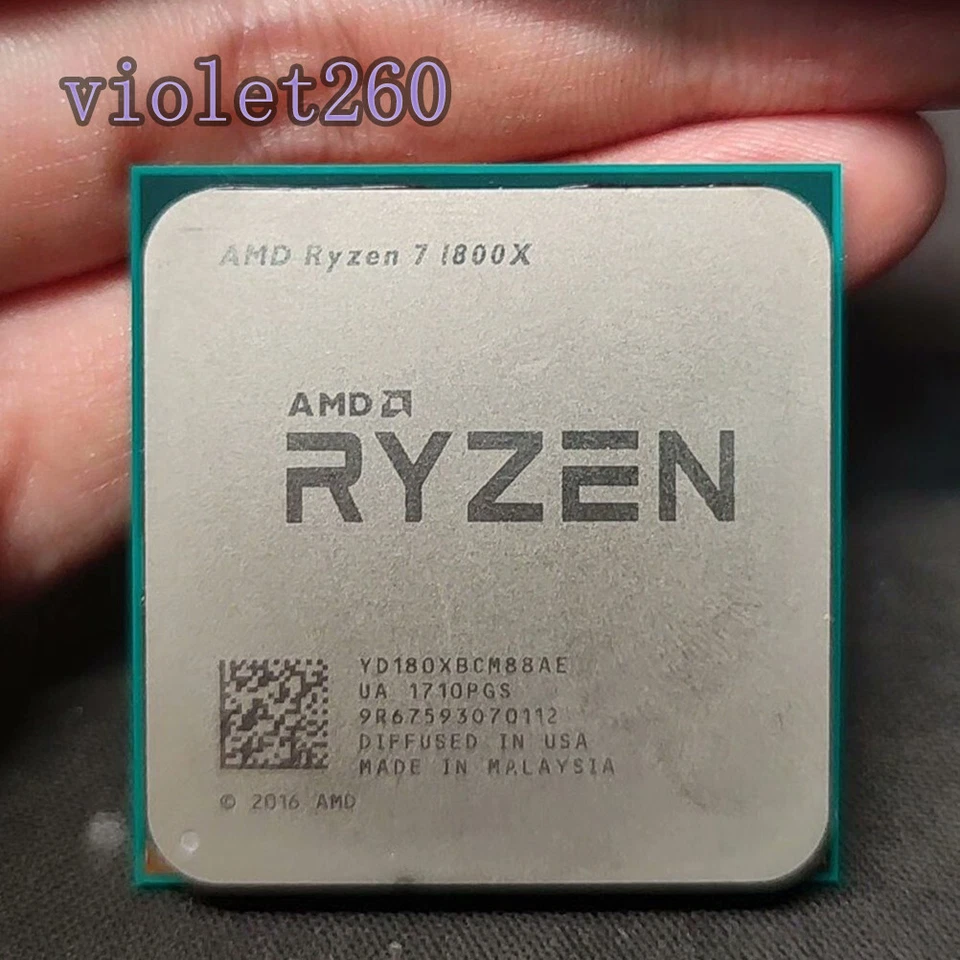 AMD Ryzen 7 1800X AM4 CPU Processor R7 1800x 8-Core 3.6 GHz (4.0 GHz Turbo) 95W - Image 1 of 1