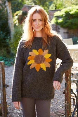 Pachamama Hand Knitted 100% Wool Jumper Sweater - Sunflower - BNWT