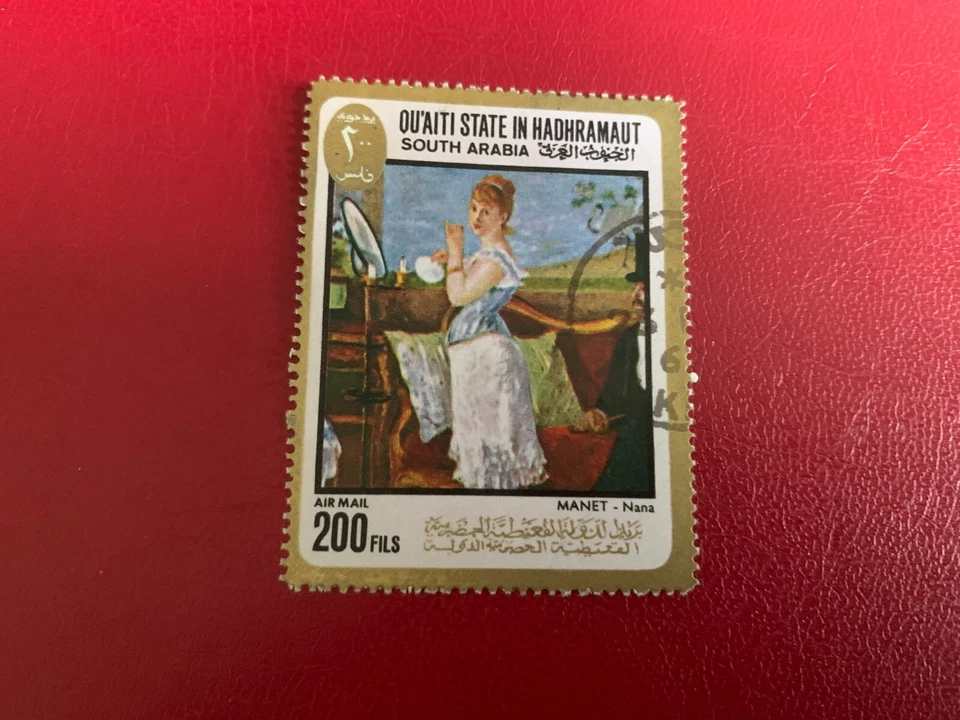 ARABIA DEL SUR QU'AITI ESTADO HADHRAMAUT 1967 USADO ARTE MANET NANA Foto 1 de 1