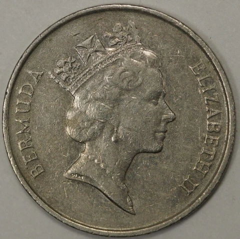 1988 Bermuda 25 Cents, Queen Elizabeth II Cover