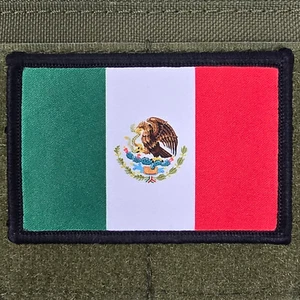 Maxico Flag Patch Moral Tactical Military Army USA Hook & Loop 3x2 - Picture 1 of 8
