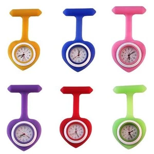 Silicone Heart Shape Nurse Doctor Paramedic Tunic Brooch Fob Watch Medical Watch - Picture 1 of 8