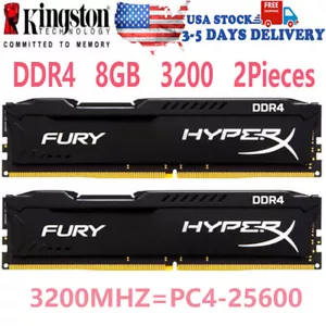 HyperX FURY DDR4 8GB 3200 MHz PC4-25600 Desktop RAM Memory DIMM 288PINS 2x 8GB - Picture 1 of 10