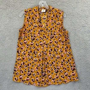 CAbi Prowl Sleeveless Blouse 3792 Leopard Cheetah Animal Print Mob Wife Women S - Picture 1 of 8