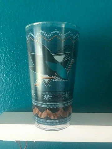 San Jose Sharks Christmas Sweater 16oz Plastic Cup Limited Rare Cover