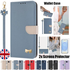 For iPhone 16 15 14 13 12 11 7 8 Case Wallet Leather Flip Folio Cover With Strap - Picture 1 of 87