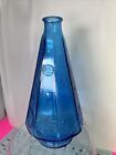 Vase décanteur arbre de Noël bleu vintage Kemple Wheaton Glass Company 10""